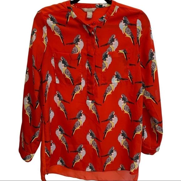 Banana Republic Red Parrot Shirt - Picture 4 of 5